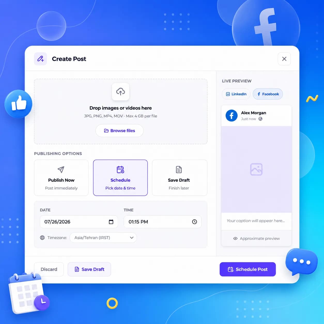 facebook schedule post